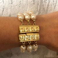 Givenchy Layered Pearl Logo Vintage Bracelet - 24 Wishes Vintage Jewelry