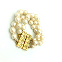 Givenchy Layered Pearl Logo Vintage Bracelet - 24 Wishes Vintage Jewelry