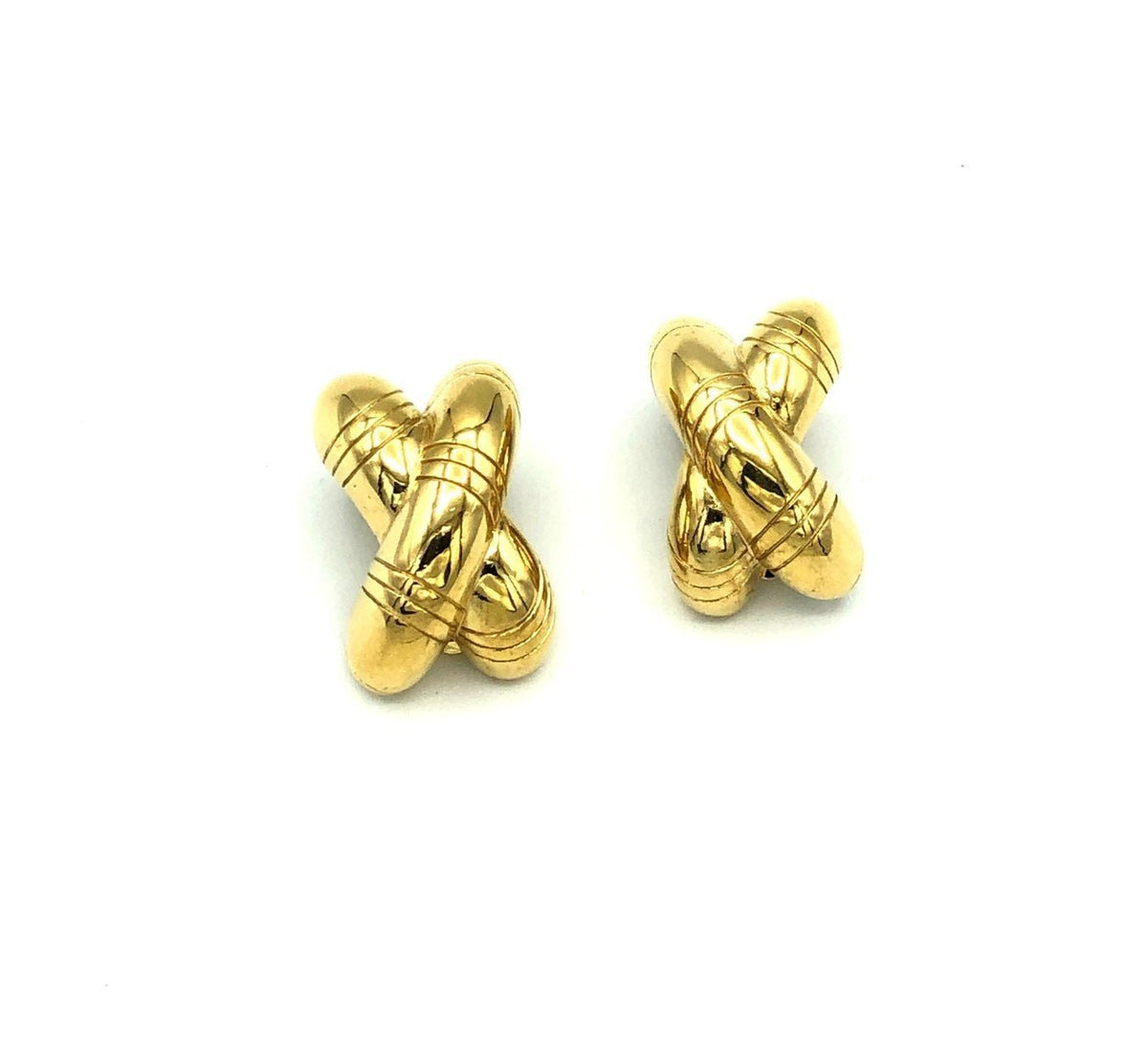 Givenchy Puffy 'X' Vintage Clip - On Earrings - 24 Wishes Vintage Jewelry