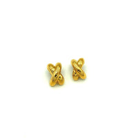 Givenchy Puffy 'X' Vintage Clip - On Earrings - 24 Wishes Vintage Jewelry