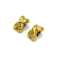 Givenchy Puffy 'X' Vintage Clip - On Earrings - 24 Wishes Vintage Jewelry