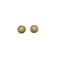EarringsGivenchy Round Logo Faux Pearl Pierced Vintage Earrings