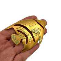 Brooches & PinsGivenchy Vintage Angel Fish Pin Brooch Brushed Gold Large Pin
