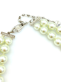 Givenchy White Pearls Double Strand Pearl Necklace - 24 Wishes Vintage Jewelry