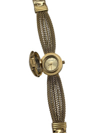 Gold Art Deco Style Clear Rhinestone Anne Klein Wristwatch - 24 Wishes Vintage Jewelry