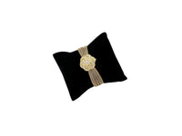 Gold Art Deco Style Clear Rhinestone Anne Klein Wristwatch - 24 Wishes Vintage Jewelry