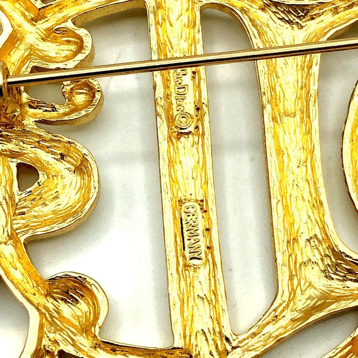 Vintage Christian Dior Monogram Brooch - 24 Wishes Vintage Jewelry