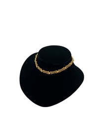 Gold Crown Trifari Vintage Filigree Style Choker Necklace - 24 Wishes Vintage Jewelry