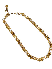 Gold Crown Trifari Vintage Filigree Style Choker Necklace - 24 Wishes Vintage Jewelry