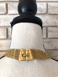 Gold Crown Trifari Vintage Layered Chain Necklace - 24 Wishes Vintage Jewelry