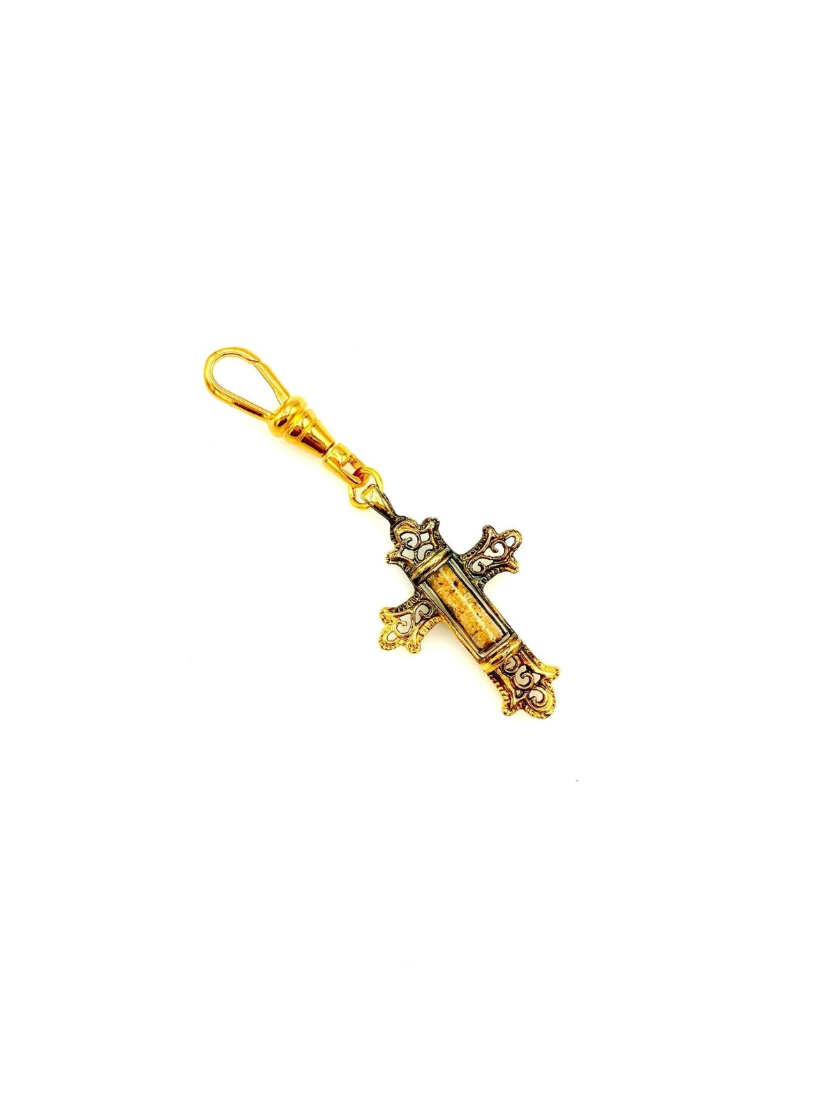 Gold Filigree Style Cross Charm - 24 Wishes Vintage Jewelry