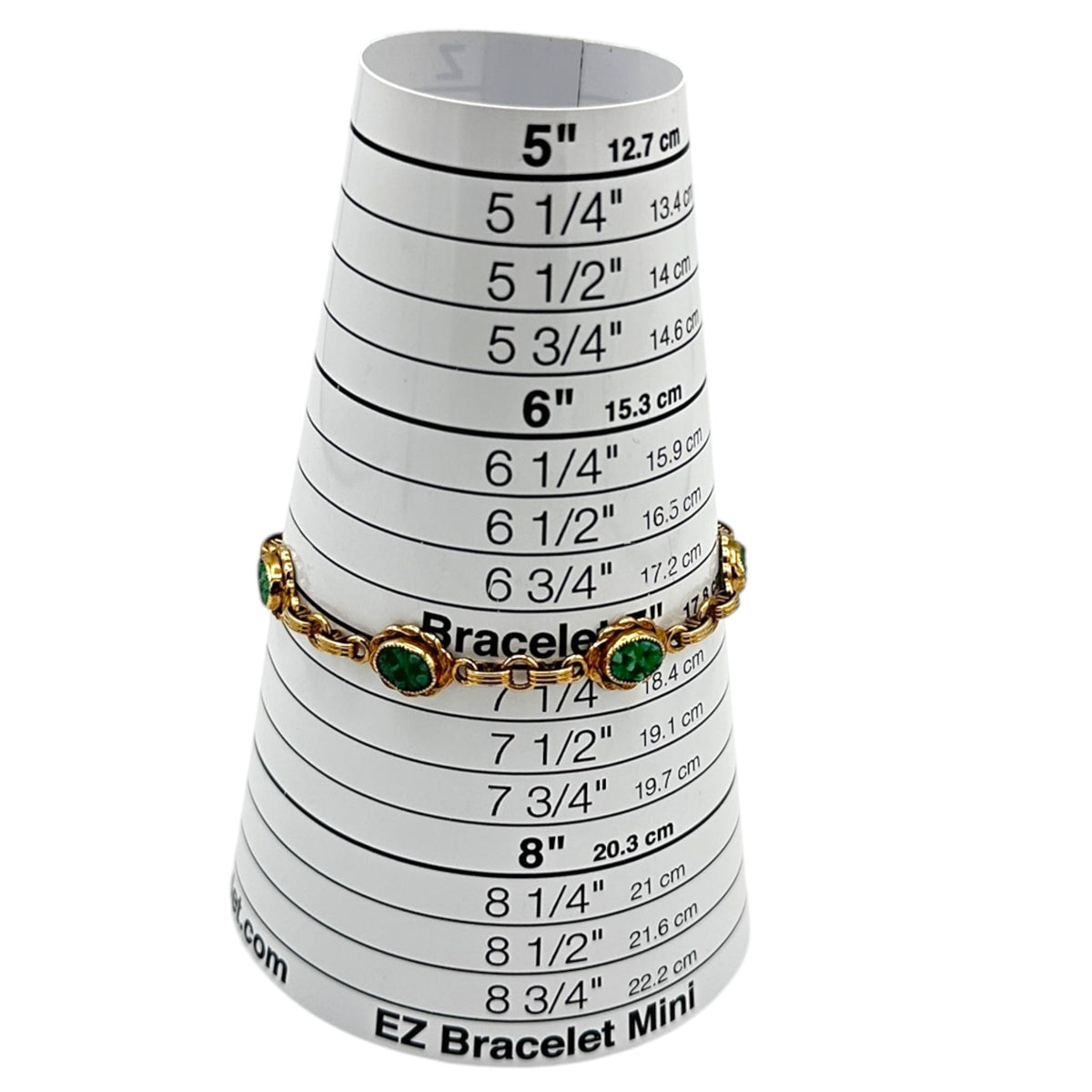 Gold - Filled Carved Faux Jade Oval Link Vintage Layering Chain Bracelet 24 Wishes Vintage Jewelry