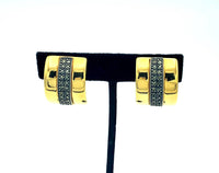 Gold Judith Jack Silver Marcasite Half Hoop Clip - On Vintage Earrings - 24 Wishes Vintage Jewelry