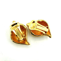 Gold Kenneth Jay Lane Conch Seashell Brooch & Earring Jewelry Set - 24 Wishes Vintage Jewelry