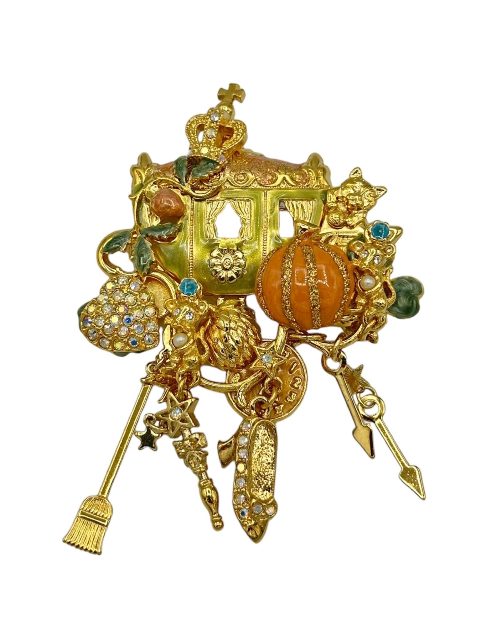 クラリス / KRALLICE Gold Kirks Folly Cinderella Carriage Crystal Rhinestone