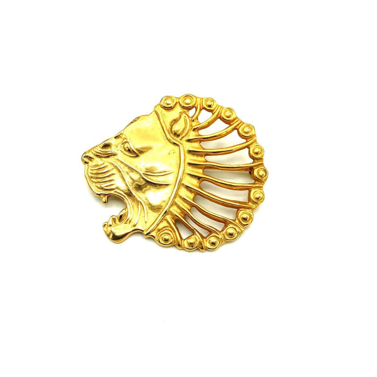Gold Metropolitan Museum Art MMA Lion Head Brooch Pendant - 24