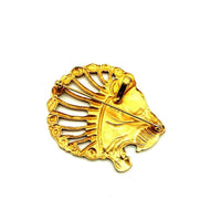 Gold Metropolitan Museum Art MMA Lion Head Brooch Pendant - 24 Wishes Vintage Jewelry