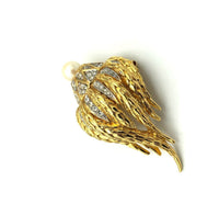 Gold Organic Abstract Flower Pearl Vintage Rhinestone Brooch by D'Orlan - 24 Wishes Vintage Jewelry