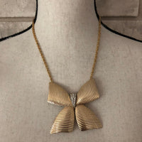 Gold Park Lane Large Bow Statement Pendant - 24 Wishes Vintage Jewelry