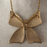 Gold Park Lane Large Bow Statement Pendant - 24 Wishes Vintage Jewelry