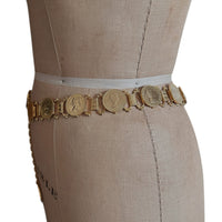 Gold Queen Elizabeth Coin Link Belt Vintage Book Chain Style Waist Chain Accessories 24 Wishes Vintage Jewelry