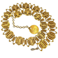 Gold Queen Elizabeth Coin Link Belt Vintage Book Chain Style Waist Chain Accessories 24 Wishes Vintage Jewelry
