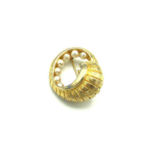 Gold Swirl Vintage Castlecliff Classic Pearl Brooch - 24 Wishes Vintage Jewelry