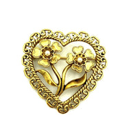 Gold Vintage Hearts Pearl Brooch Trio Scatter Pins - 24 Wishes Vintage Jewelry