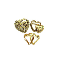 Gold Vintage Hearts Pearl Brooch Trio Scatter Pins - 24 Wishes Vintage Jewelry