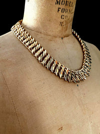 Gold Vintage Napier Wide Chain Link Layering Necklace - 24 Wishes Vintage Jewelry