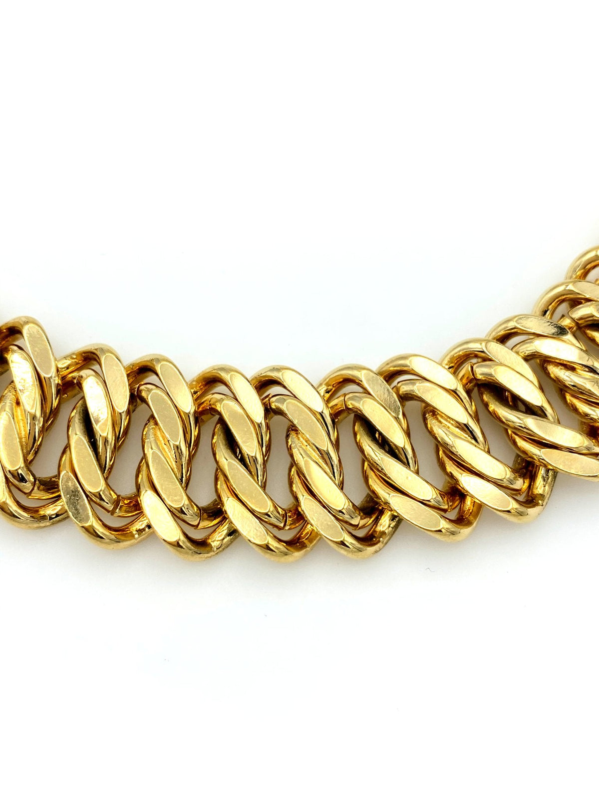 Gold Vintage Napier Wide Chain Link Layering Necklace - 24 Wishes Vintage Jewelry