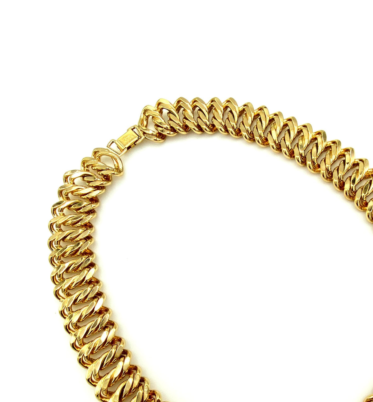 Gold Vintage Napier Wide Chain Link Layering Necklace - 24 Wishes Vintage Jewelry