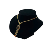 Goldette Gold Topaz Crystal Waterfall Bib Vintage Fringe Dangle Pendant Necklace 24 Wishes Vintage Jewelry