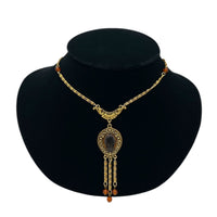 Goldette Gold Topaz Crystal Waterfall Bib Vintage Fringe Dangle Pendant Necklace 24 Wishes Vintage Jewelry