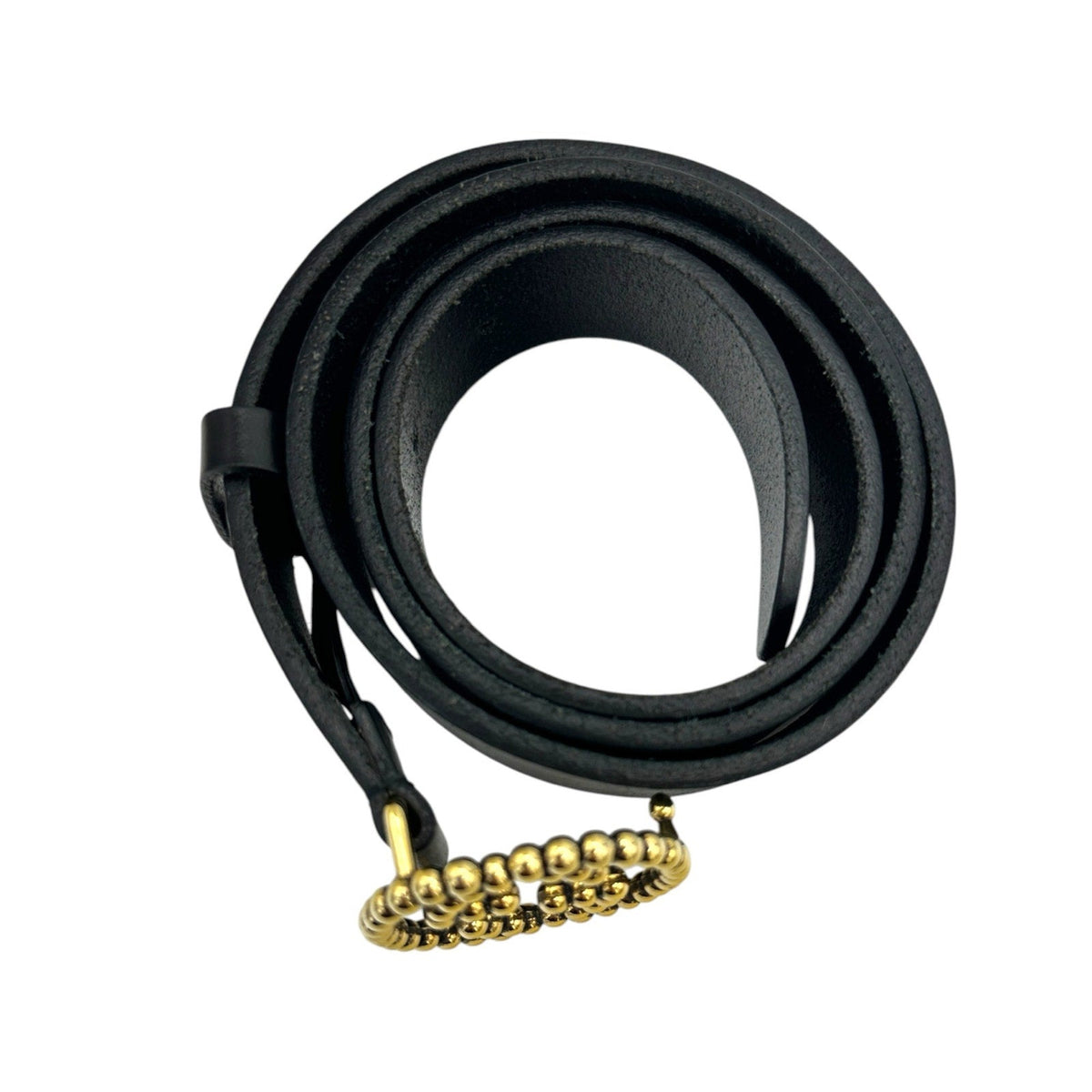 AccessoriesGucci Black Leather Interlocking Beaded GG Belt Italy Size 36