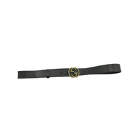 AccessoriesGucci Black Leather Interlocking Beaded GG Belt Italy Size 36