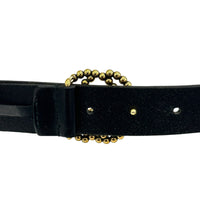 AccessoriesGucci Black Leather Interlocking Beaded GG Belt Italy Size 36