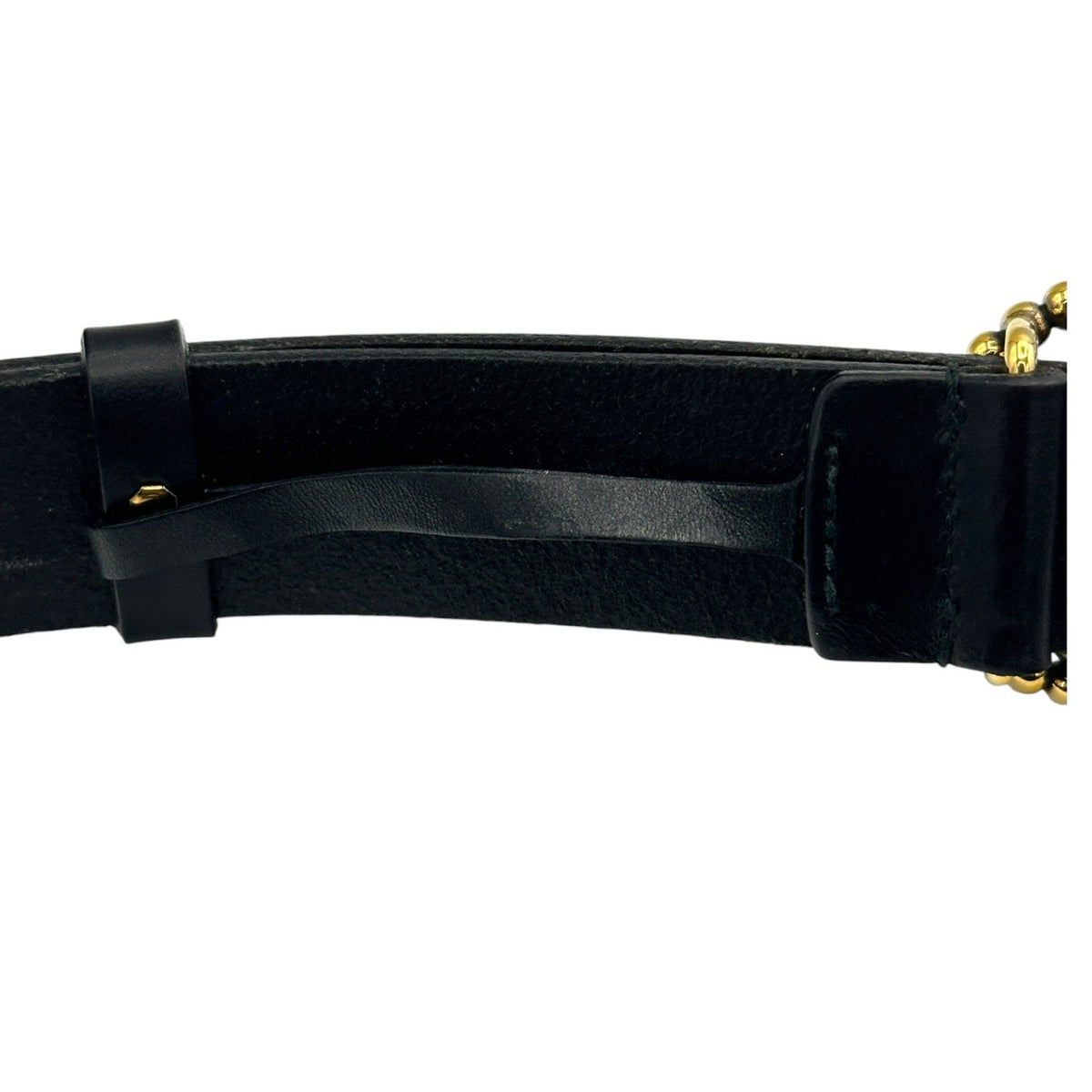 AccessoriesGucci Black Leather Interlocking Beaded GG Belt Italy Size 36