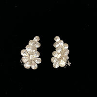 Hattie Carnegie Rhinestone Crawler Vintage Clip - On Earrings - 24 Wishes Vintage Jewelry