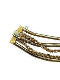 Hattie Carnegie Vintage Jewelry Gold Multi - Chain Fancy Clasp Bracelet - 24 Wishes Vintage Jewelry