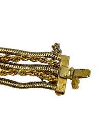 Hattie Carnegie Vintage Jewelry Gold Multi - Chain Fancy Clasp Bracelet - 24 Wishes Vintage Jewelry