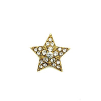 Hollycraft Clear Rhinestone Star Gold Vintage Brooch - 24 Wishes Vintage Jewelry