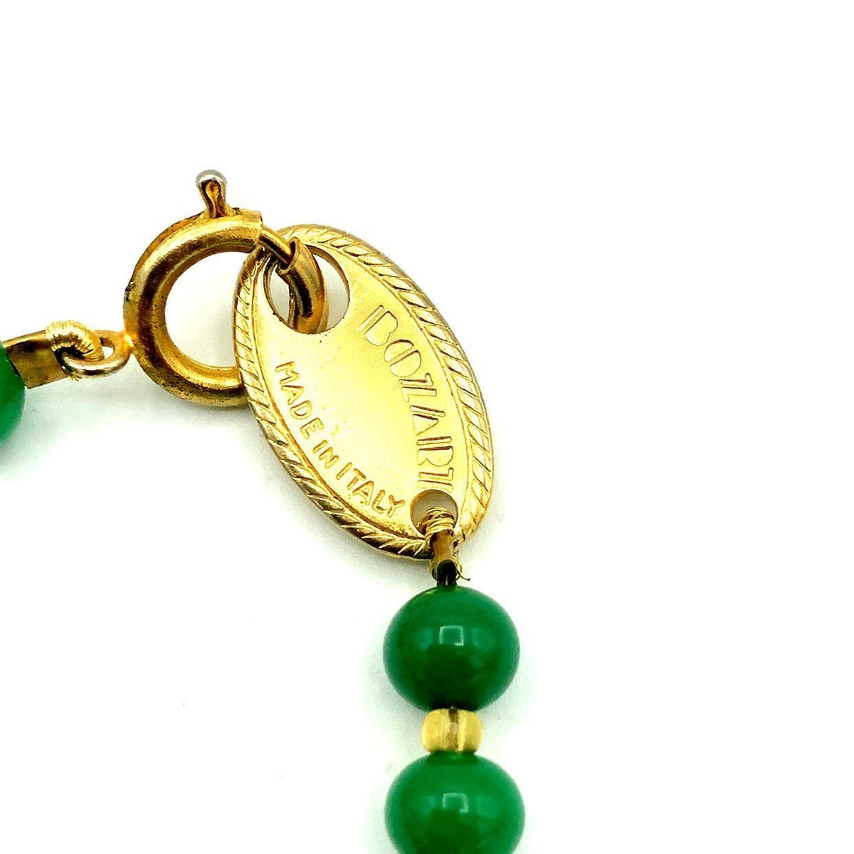 Italian Jade Green Glass Bead Long Layering Necklace By Bozart - 24 Wishes Vintage Jewelry