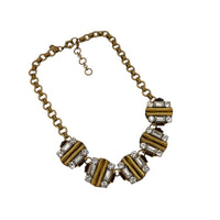 J. Crew Antiqued Gold Medallion & Rhinestone Statement Necklace Necklaces & Pendants 24 Wishes Vintage Jewelry