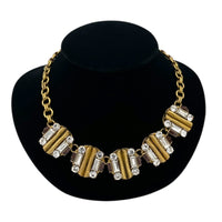 J. Crew Antiqued Gold Medallion & Rhinestone Statement Necklace Necklaces & Pendants 24 Wishes Vintage Jewelry