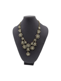 J. Crew Vintage Jewelry Layered Clear Rhinestone Floral Statement Bib Necklace - 24 Wishes Vintage Jewelry