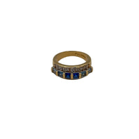 Jacqueline Bouvier Kennedy (JBK) Camrose & Kross Gold Band Ring Ombré Sapphire Rhinestones - 24 Wishes Vintage Jewelry