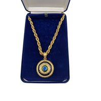 Jacqueline Bouvier Kennedy (JBK) Camrose & Kross Reversible Medallion Pendant Gold Heavy Link Snake Chain - 24 Wishes Vintage Jewelry