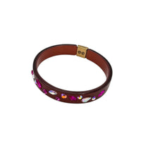 J.Crew Acrylic Jewel Tone Pink Rhinestone Bangle Bracelet 24 Wishes Vintage Jewelry