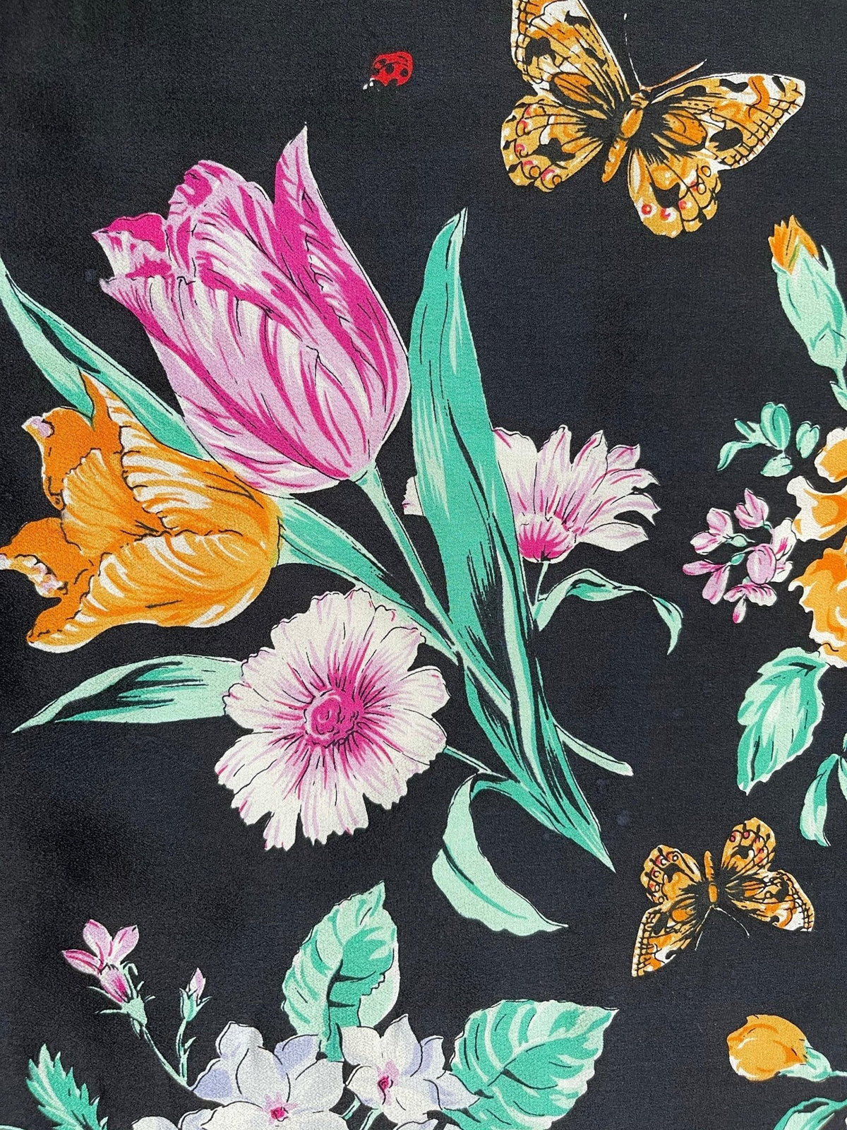 J.G. Hook Blue Floral Vintage Silk Scarf - 24 Wishes Vintage Jewelry